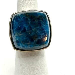 JTV Blue Cushion Apatite Sterling Ring